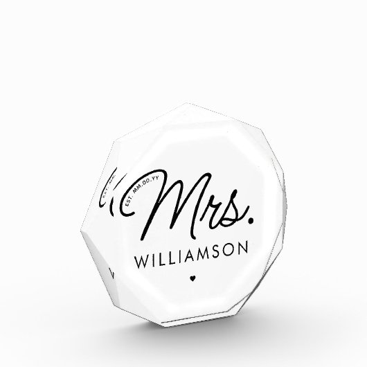 Bloc Photo Sur Mesure, Mme Est. Script élégant moderne nouvel (Gauche)