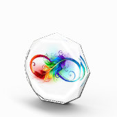 Bloc Photo Symbole d'infini avec plume arc-en-ciel (Droite)