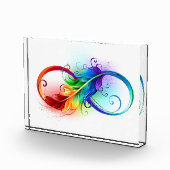 Bloc Photo Symbole d'infini avec plume arc-en-ciel (Droite)
