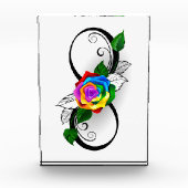 Bloc Photo Symbole d'infini avec Rose arc-en-ciel (Devant)