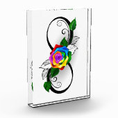 Bloc Photo Symbole d'infini avec Rose arc-en-ciel (Gauche)