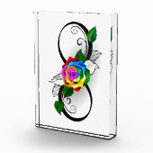 Bloc Photo Symbole d'infini avec Rose arc-en-ciel (Droite)