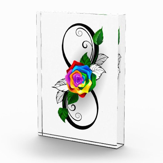 Bloc Photo Symbole d'infini avec Rose arc-en-ciel (Droite)