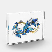 Bloc Photo Symbole infini de papillons Morpho bleus (Gauche)