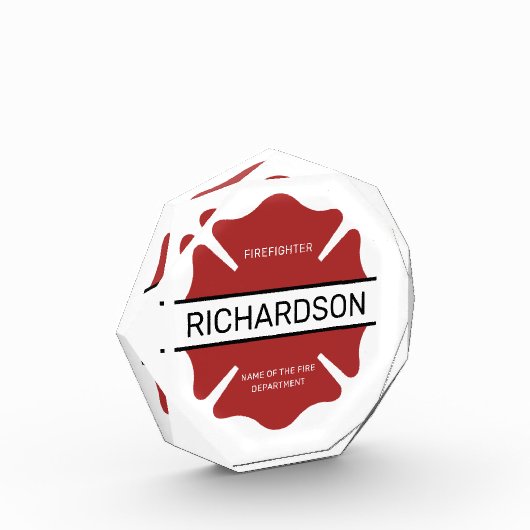 Bloc Photo Symbole logo rouge du pompier personnalisé (Gauche)