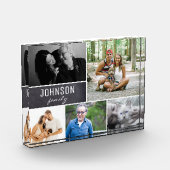 Bloc Photo Tableau noir Nom et photos de famille (Gauche)