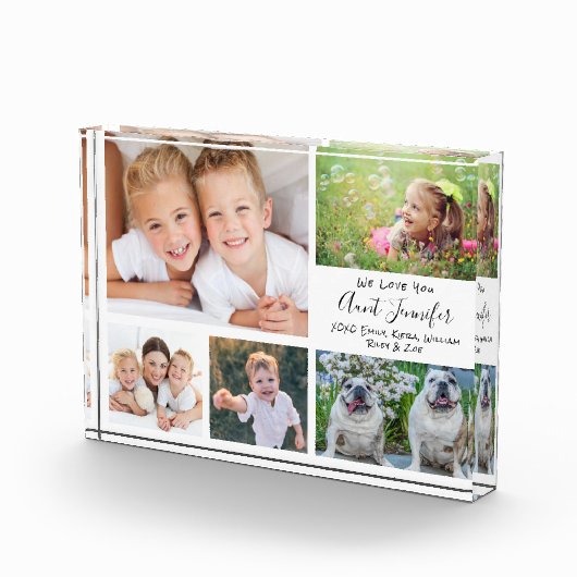 Bloc Photo Tante We Love You Modern Script Collage (Droite)