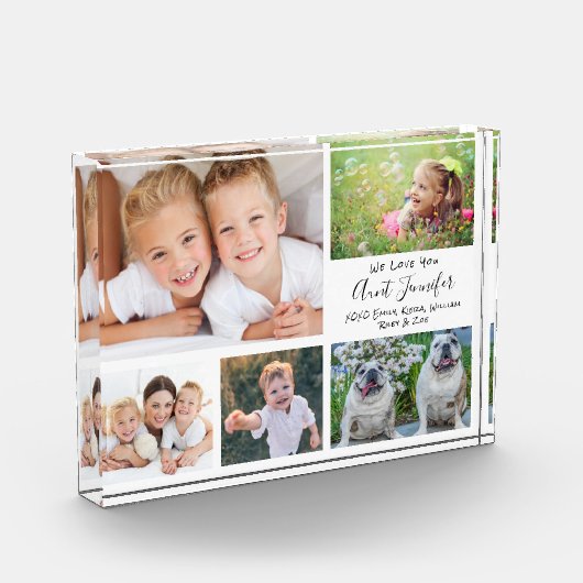 Bloc Photo Tante We Love You Modern Script Collage (Gauche)