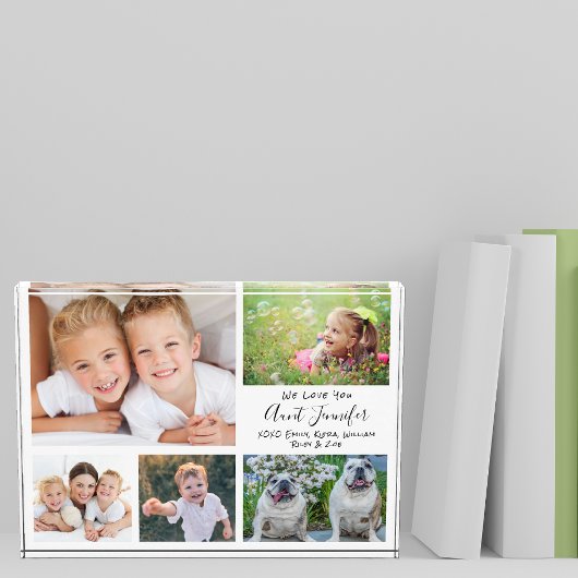 Bloc Photo Tante We Love You Modern Script Collage