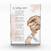 Bloc Photo Tenez Ma Main Papa Keepsaké Poème Papa Cadeau (Devant)