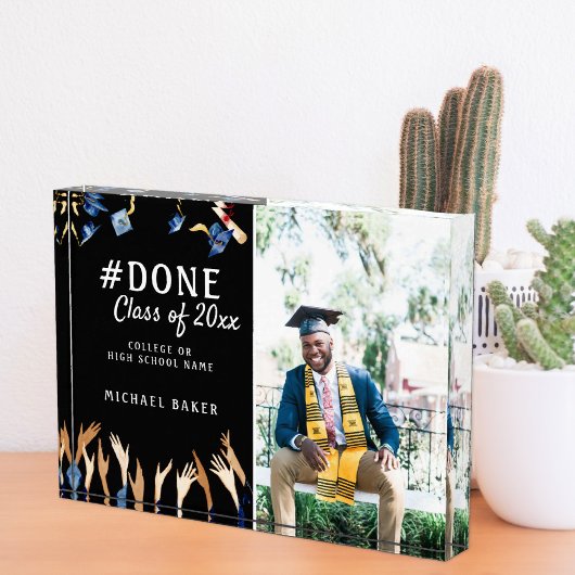 Bloc Photo #Terminé | Simple Graduate Name Class Year & Schoo