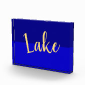 Bloc Photo Texte de script de lac moderne bleu royal profond  (Droite)