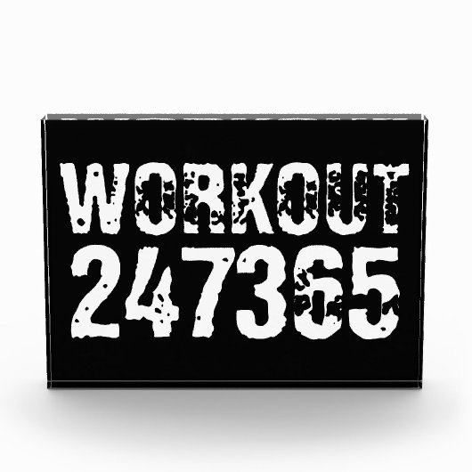 Bloc Photo Texte usé et rayé Workout 247365 blanc (Devant)