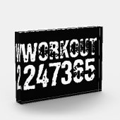 Bloc Photo Texte usé et rayé Workout 247365 blanc (Gauche)