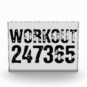 Bloc Photo Texte usé et rayé Workout 247365 noir