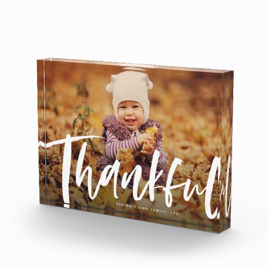 Bloc Photo Thanksgiving remerciant script de brosse moderne (Droite)