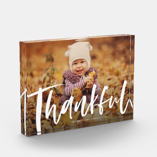 Bloc Photo Thanksgiving remerciant script de brosse moderne (Gauche)