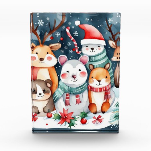 Bloc Photo Thème de Noël Animaux mignons (Devant)