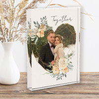 Together Floral Frame Geometric Heart Shaped