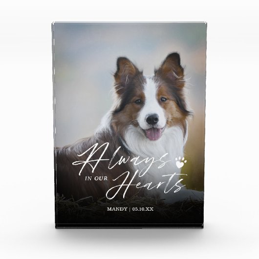 Bloc Photo Toujours dans nos coeurs Pet Photo Memorial (Devant)