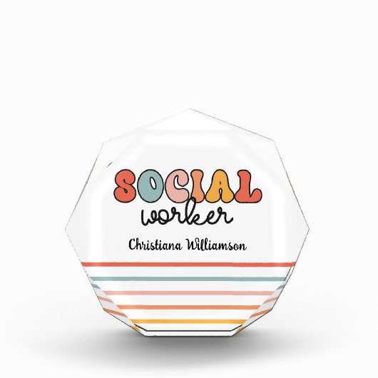 Bloc Photo Travailleur social rétro personnalisé (Devant)