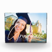 Bloc Photo Trendy Graduate White Script Overlay Graduation (Devant)