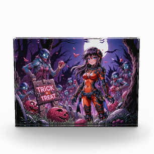 Bloc Photo Trick ou traiter Halloween Zombies distribuer le c