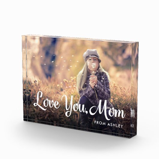 Bloc Photo Tu aimes maman | Typographie et photo blanc tendan (Droite)