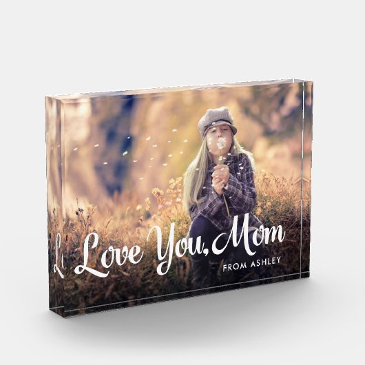 Bloc Photo Tu aimes maman | Typographie et photo blanc tendan (Gauche)