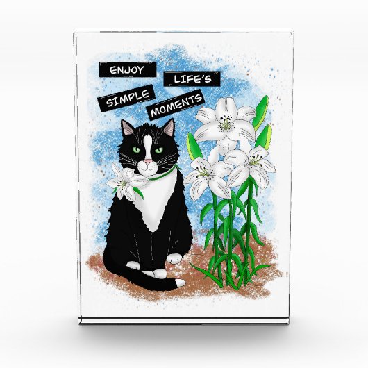 Bloc Photo Tuxedo Chat et Lilies | Devis inspirant (Devant)