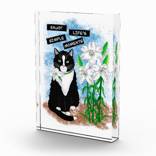 Bloc Photo Tuxedo Chat et Lilies | Devis inspirant (Droite)