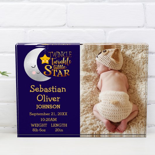 Bloc Photo Twinkle Little Star Simple Faire-part de naissance