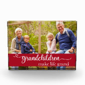 Bloc Photo Typographie des petits-enfants Red Keepsaké Bloc p (Devant)