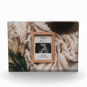 Bloc Photo Ultrasound Boho faire-part de grossesse rustique