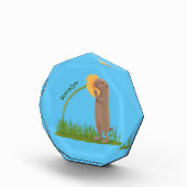 Bloc Photo Un mignon chien de prairie reniflant la caricature (Droite)