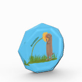 Bloc Photo Un mignon chien de prairie reniflant la caricature (Gauche)