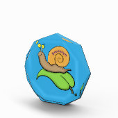 Bloc Photo Un mignon escargot heureux sur une illustration d' (Droite)