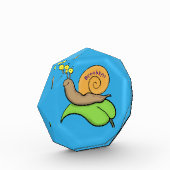 Bloc Photo Un mignon escargot heureux sur une illustration d' (Gauche)