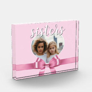 Bloc Photo Un modèle de cœur personnalisé - sœurs