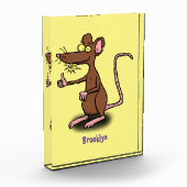 Bloc Photo Un rat brun mignon pouce vers le haut dessin animé (Gauche)
