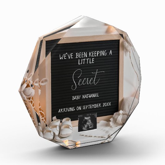 Bloc Photo Une faire-part de grossesse en girafe en douceur a (Gauche)