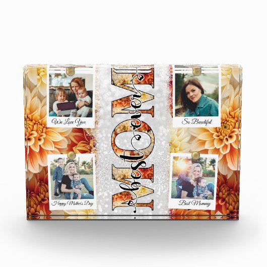 Bloc Photo Unique Meilleure Maman Jamais Custom Floral Photo (Devant)