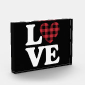 Bloc Photo Valentines Jour Coeur Plaid Amour (Gauche)