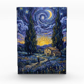 Bloc Photo Van Gogh Style Cypress Dusk Midnight Starry Night (Devant)