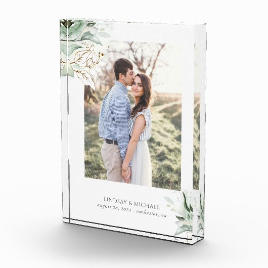 Bloc Photo Verdure or Feuille Romantique Élégant (Droite)