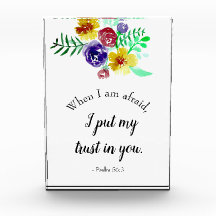 Verset biblique sur la peur Aquarelle Citation