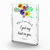 Bloc Photo Verset biblique sur la peur Aquarelle Citation (Droite)