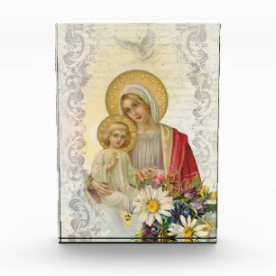 Bloc Photo Vierge Marie avec Jésus et le cru de Saint-Esprit