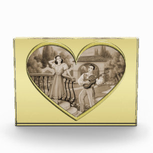 Bloc Photo Vintage Romance couple, homme et femme, or