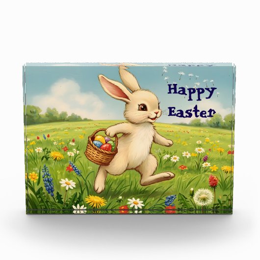 Bloc Photo Vintage Spring Meadow Easter Bunny (Devant)